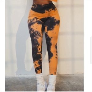 Balance Athletica cloud pant dust devil leggings orange black tie dye